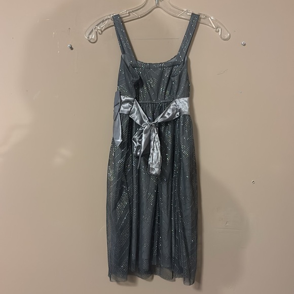Gray Dress with Silver Bow and accent by Holiday Editions - Picture 2 of 2